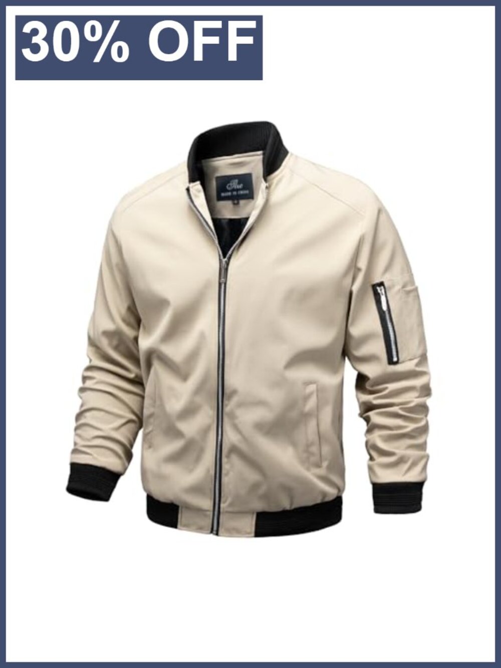 Men's Lightweight Slim Fit Bomber Jacket Zip Windbreaker Active Coat